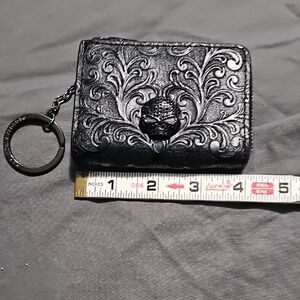 Harley Davidson Embossed  Leather Studded Skull  Keychain Wallet
